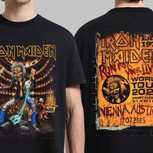 Iron Maiden Run For Your Lives World Tour 2025 Two Sided T-Shirt  236